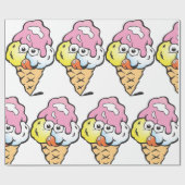 Happy Face Ice Cream Cadeaupapier (Vlak)