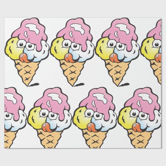 Happy Face Ice Cream Cadeaupapier (Vlak)