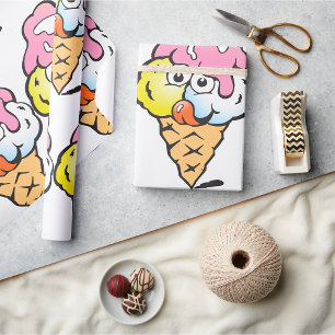 Happy Face Ice Cream Cadeaupapier