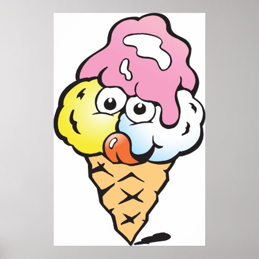 Happy Face Ice Cream Poster (Voorkant)