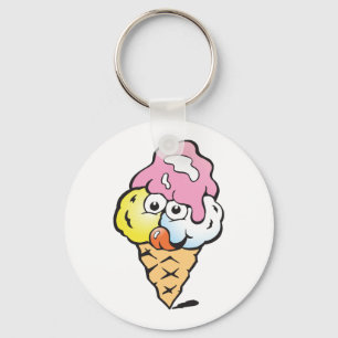 Happy Face Ice Cream Sleutelhanger