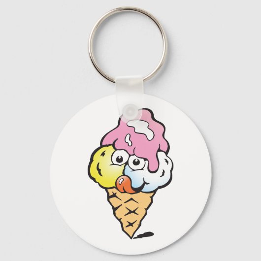 Happy Face Ice Cream Sleutelhanger (Voorkant)