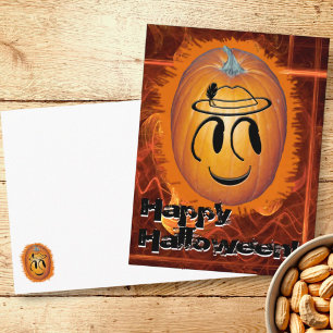 Happy Face Jack-O-Lantern Briefkaart