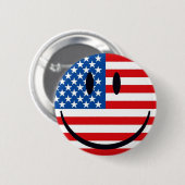 Happy face-knop ronde button 5,7 cm (Voorkant /achterkant)
