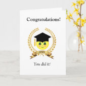 Happy Face & Laurel Afstuderen Card Kaart (Gele Bloem)