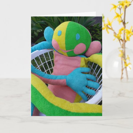 Happy Face Man verkookt gewoon Aangepaste Kaart (Gele Bloem)