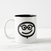 Happy Face met bril Tweekleurige Koffiemok (Links)