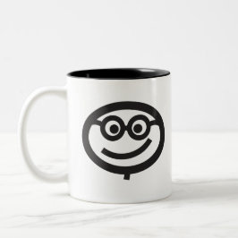 Happy Face met bril Tweekleurige Koffiemok