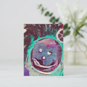 Happy Face Mixed Media Collage Briefkaart (Staand voorkant)