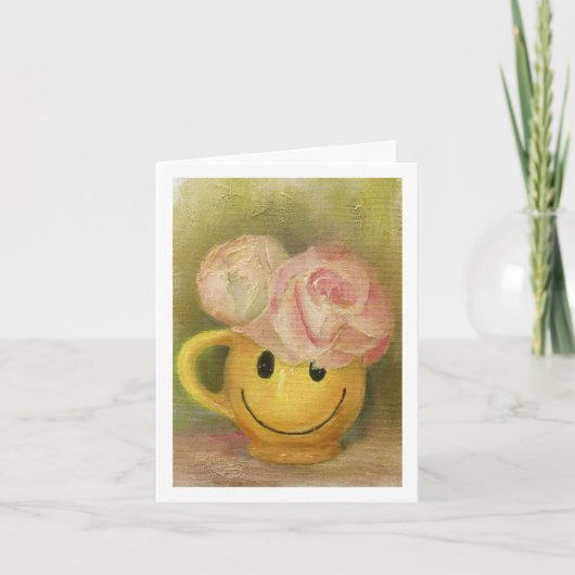 Happy Face Mok Opgevouwen Wenskaart Kaart (Voorkant)