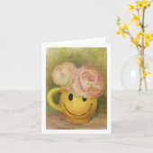 Happy Face Mok Opgevouwen Wenskaart Kaart (Gele Bloem)