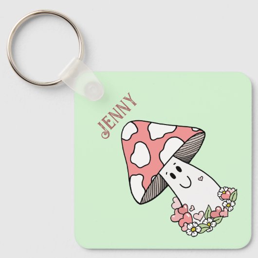 Happy Face Mushroom Sleutelhanger (Voorkant)