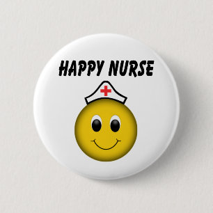 Happy Face Nurse Ronde Button 5,7 Cm