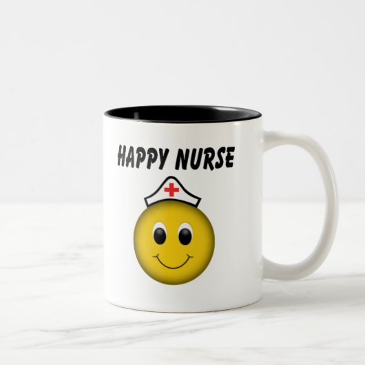 Happy Face Nurse Tweekleurige Koffiemok (Rechts)