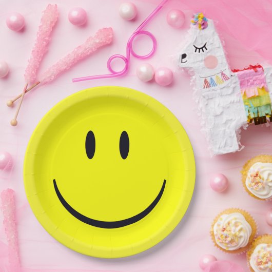 Happy Face Papieren Bordje (Feest)