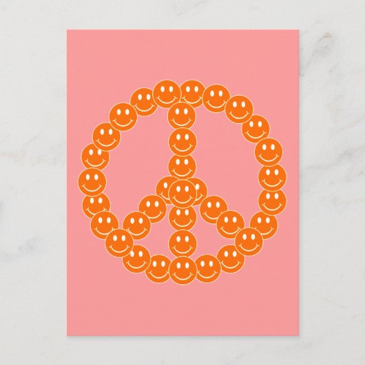 Happy Face Peace Briefkaart (Voorkant)