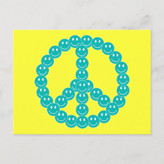 Happy Face Peace Briefkaart (Voorkant)