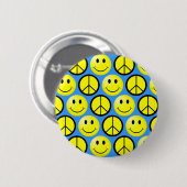 Happy Face Peace Ronde Button 5,7 Cm (Voorkant /achterkant)