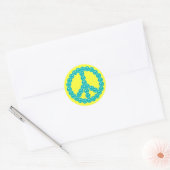 Happy Face Peace Ronde Sticker (Envelop)