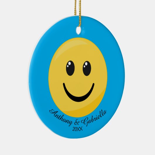 Happy Face Personalized Emoji Ornament (Rechts)