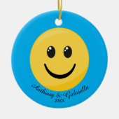 Happy Face Personalized Emoji Ornament (Voorkant)