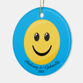 Happy Face Personalized Emoji Ornament (Links)