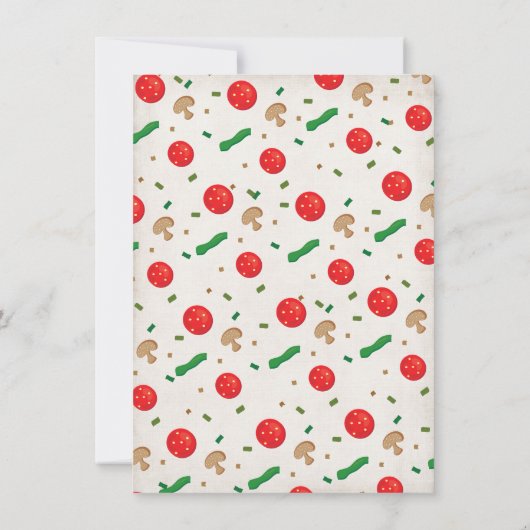 Happy Face Pizza Birthday Party Invitation Kaart (Achterkant)