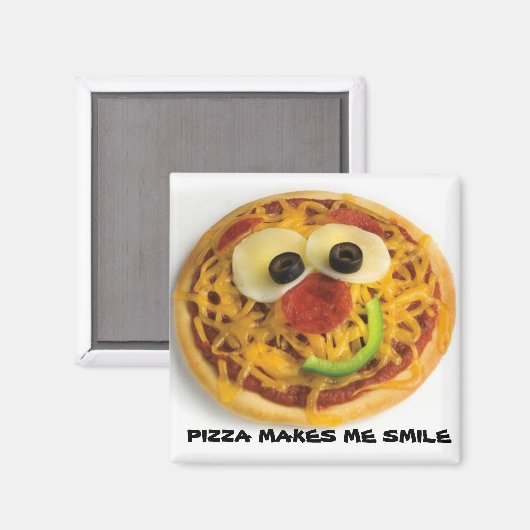 Happy Face Pizza Magnet (Voorkant / Achterkant)
