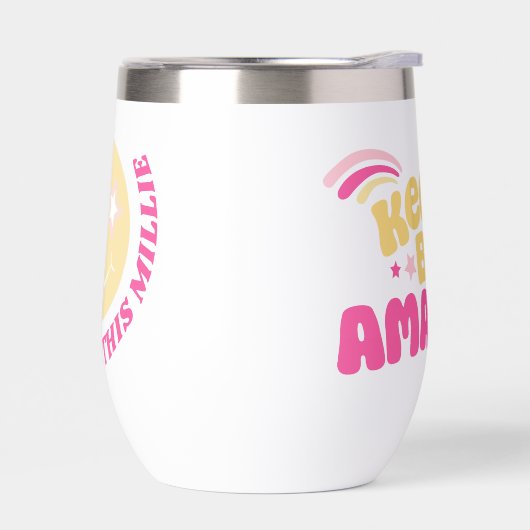 Happy face Preppy slogan blijf geweldig (Links)