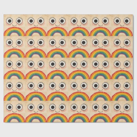 HAPPY FACE RAINBOW CADEAUPAPIER (Vlak)