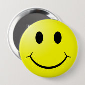 Happy Face Ronde Button 4,0 Cm (Voorkant /achterkant)