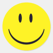 Happy Face Ronde Sticker (Voorkant)