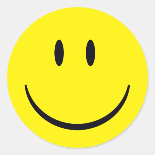 Happy Face Ronde Sticker (Voorkant)