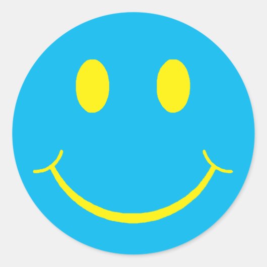 Happy Face Ronde Sticker (Voorkant)