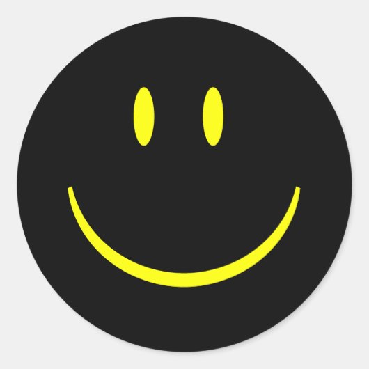 Happy Face Ronde Sticker (Voorkant)