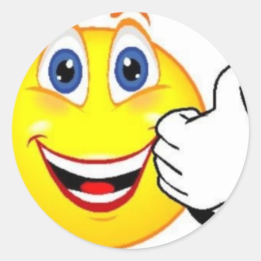 Happy Face Ronde Sticker (Voorkant)