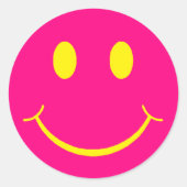 Happy Face Ronde Sticker (Voorkant)