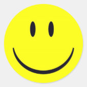 Happy Face Ronde Sticker (Voorkant)