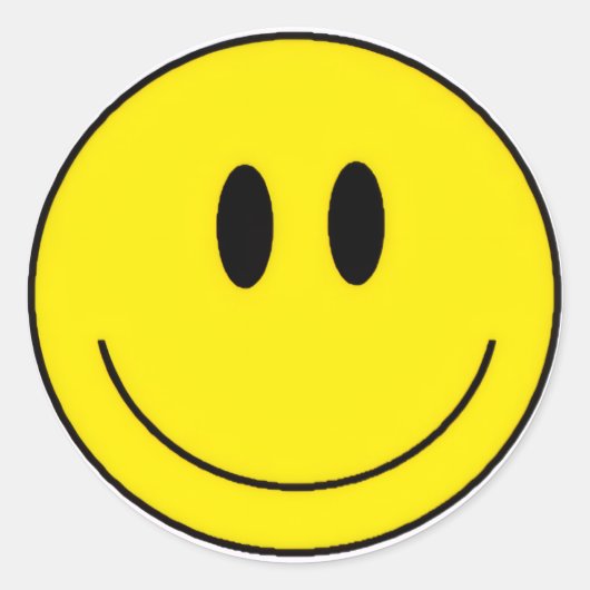 Happy face ronde sticker (Voorkant)