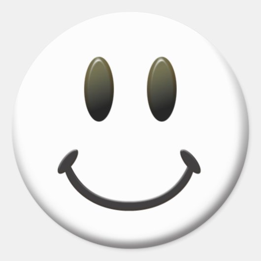 Happy Face Ronde Sticker (Voorkant)