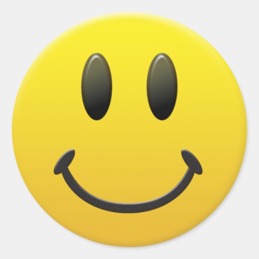Happy Face Ronde Sticker (Voorkant)