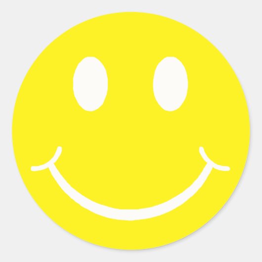 Happy Face Ronde Sticker (Voorkant)