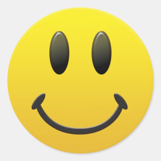 Happy Face Ronde Sticker (Voorkant)