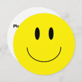 "Happy Face" ronde uitnodigingen (Voorkant / Achterkant)