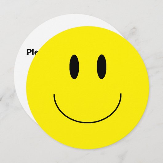 "Happy Face" ronde uitnodigingen (Voorkant / Achterkant)