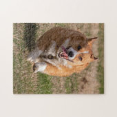 Happy Face Running Corgi Legpuzzel (Horizontaal)