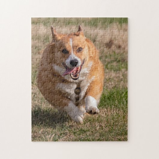 Happy Face Running Corgi Legpuzzel (Verticaal)