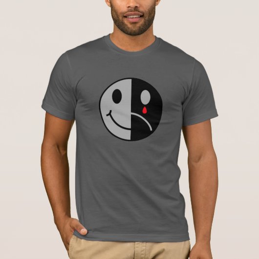 Happy Face Sad Face T-Shirt (Voorkant)