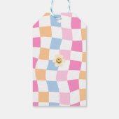 Happy Face Smile Geruite Verjaardagscadeau Labels Cadeaulabel (Achterkant)