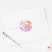 Happy Face Smile Groovy Checkered Birthday Sticker (Envelop)